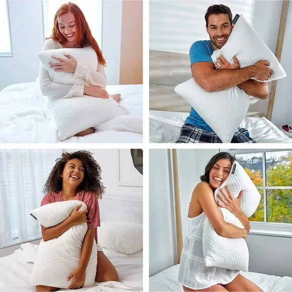 New DreamyBlue Premium Pillow for Sleeping - Shredded Memory Foam Fill [Adjustab - Picture 3 of 6